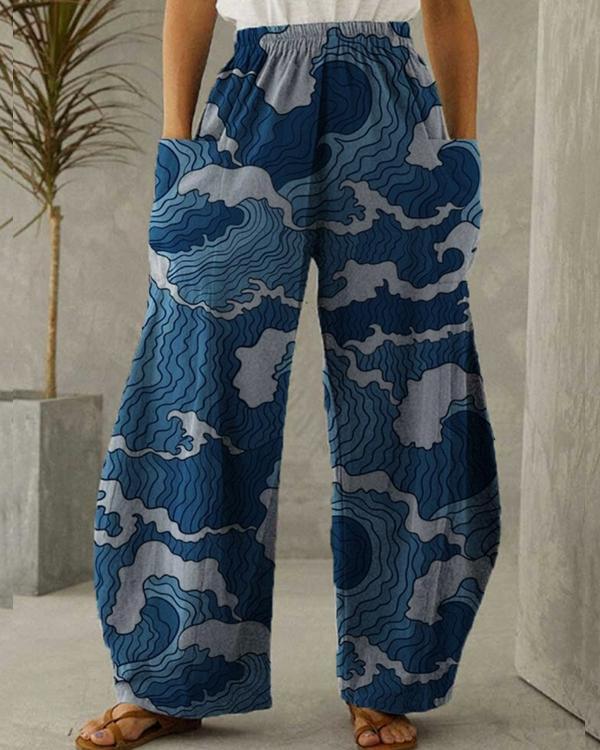 the new women’s casual print loose pants